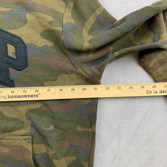 Gap Mens Sweater Small Green Camo Hoodie Long Sleeve Soft Arch Logo Pullover - Picture 5 of 10